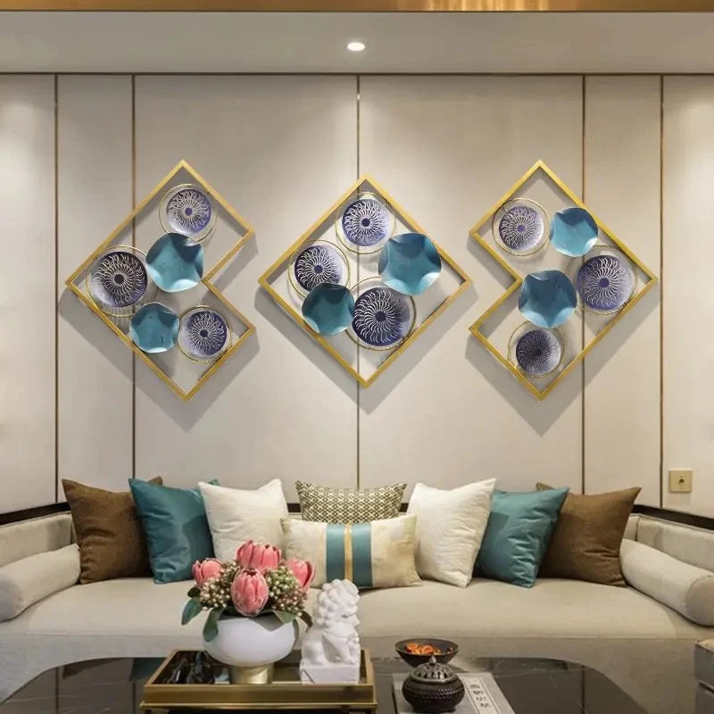 60*70CM New Living Room Iron Art Wall Decoration Light Luxury Creative Wall Decoration Pendant Metal Wall Decoration