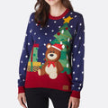 Custom Jacquard Knitwear for Women Christmas Gift Teddy Bear Pullover New Style Trendy Jumper Autumn and Winter Knit Sweater