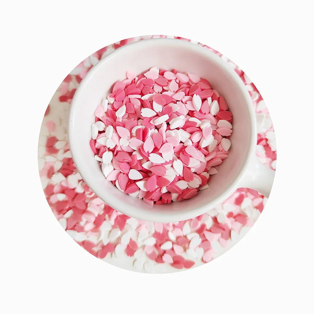 500g Petal Shape Polymer Clay Slices Cherry Blossom Slime Kit Additives DIY Hairpin Clay Flower Sprinkles 5mm