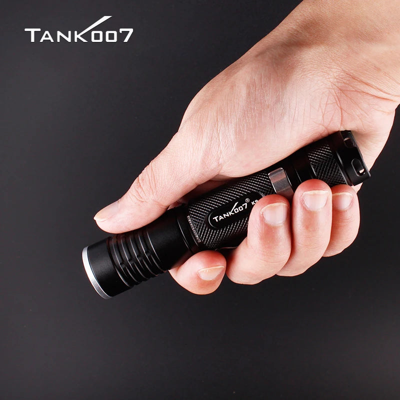 For TANK007 Aluminum Outdoor Rechargeable Tactical Flashlight High Power LED Torch Light with Long Range Waterproof Linterna
