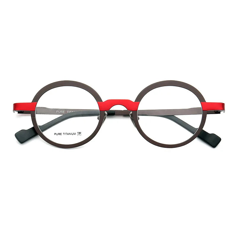 Women Round Eyeglass Frame Men Retro Glasses Frame Pure Titanium 2025 Fashion Metal Full Rim Casual Lightweight Eyeglasses