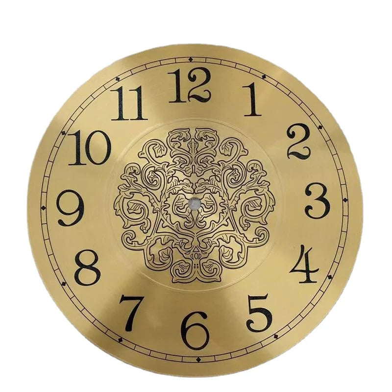 European Metal Wall Clock Panel Aluminum Embossed Process Clock Accessories Vintage Pattern Clock Face Dial Printing