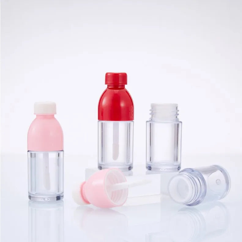 8ml Red Pink Mini Cute Small Bottle Shape Empty Bottle Plastic ABS Lipstick Tube Packaging with Wands Cosmetic Packaging
