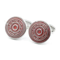 Wholesale Red Elegant Flower Classic Cufflinks Custom Mens Suit Shirt Fashion Accessory Wedding Tuxedo Trendy Jewelry Gift Set