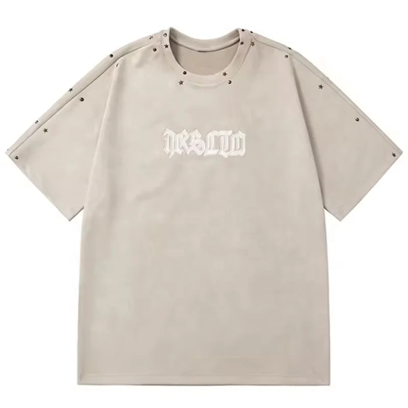 Custom Vintage Summer Men's T-Shirt Breathable 100% Cotton Knitted Suede Texture O-Neck Collar Features Custom Character Print