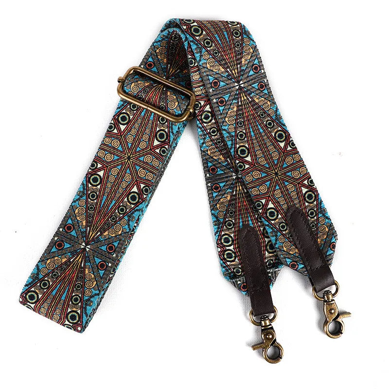 Hot Sale Retro Embroidery Multi-pattern  Wide Shoulder Strap Adjustable Replacementfor HandbagCrossbody Bags