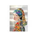 Famous Painting Pearl Woman Print Aluminum Plate Printing Made Large Painting