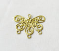 Butterfly Charm Raw Brass Filigree Wing Charm Earring Findings