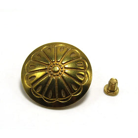 Brass Round Flower Western Rivet Concho for Belt