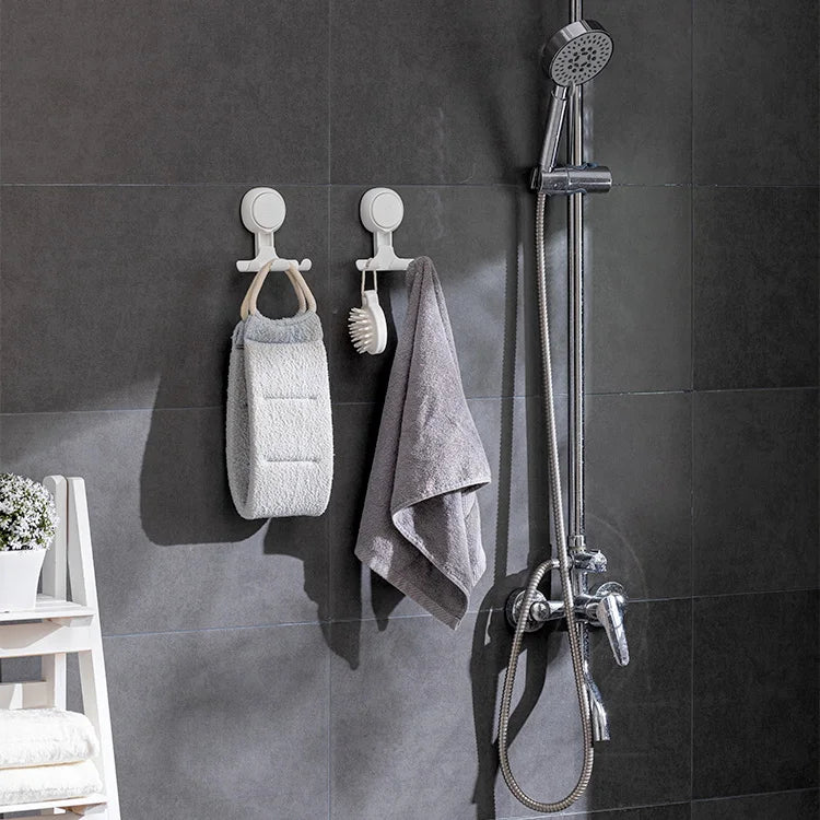 TAILI Modern No-Drilling Removable Suction Cup Plastic Hooks Space Saver for Hanging Razor & Bathroom Hook Holder