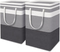 Large Capacity Waterproof Cotton Linen Freestanding Collapsible Laundry Basket Reusable Space Saving Lightweight Home Clothes