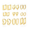 Luxury Jewelry 18K Gold Plated Stainless Steel Geometric Minimalist Trendy Hoop Earrings for Unisex Huggie Cartilage Anniversary