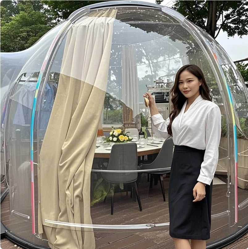 Full House Outdoor Transparent Dome Hotel Exhibition Aluminum Geodesic Bubble House
