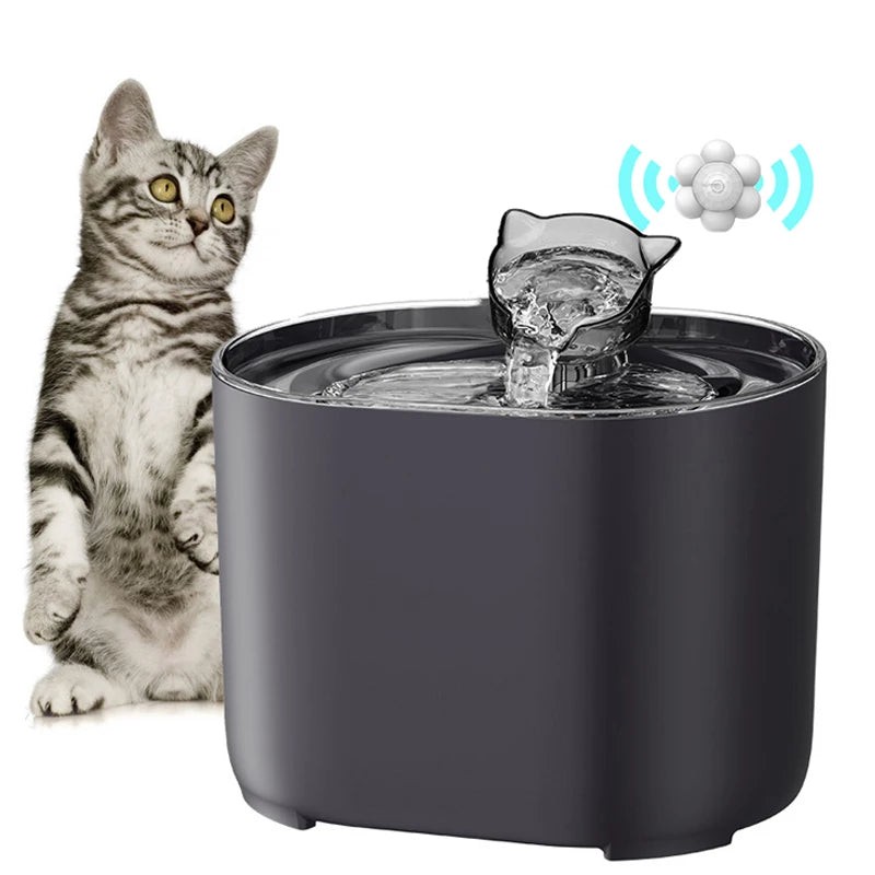 Electric Pet Cat Water Fountain Automatic Pet Water Dispenser with Recirculating Filtration System Cat Bowl 2.2L Sensor