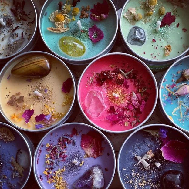 Home Decoration Dry Flower Tin Can Scented Candle Private Label Luxury Crystal Candle