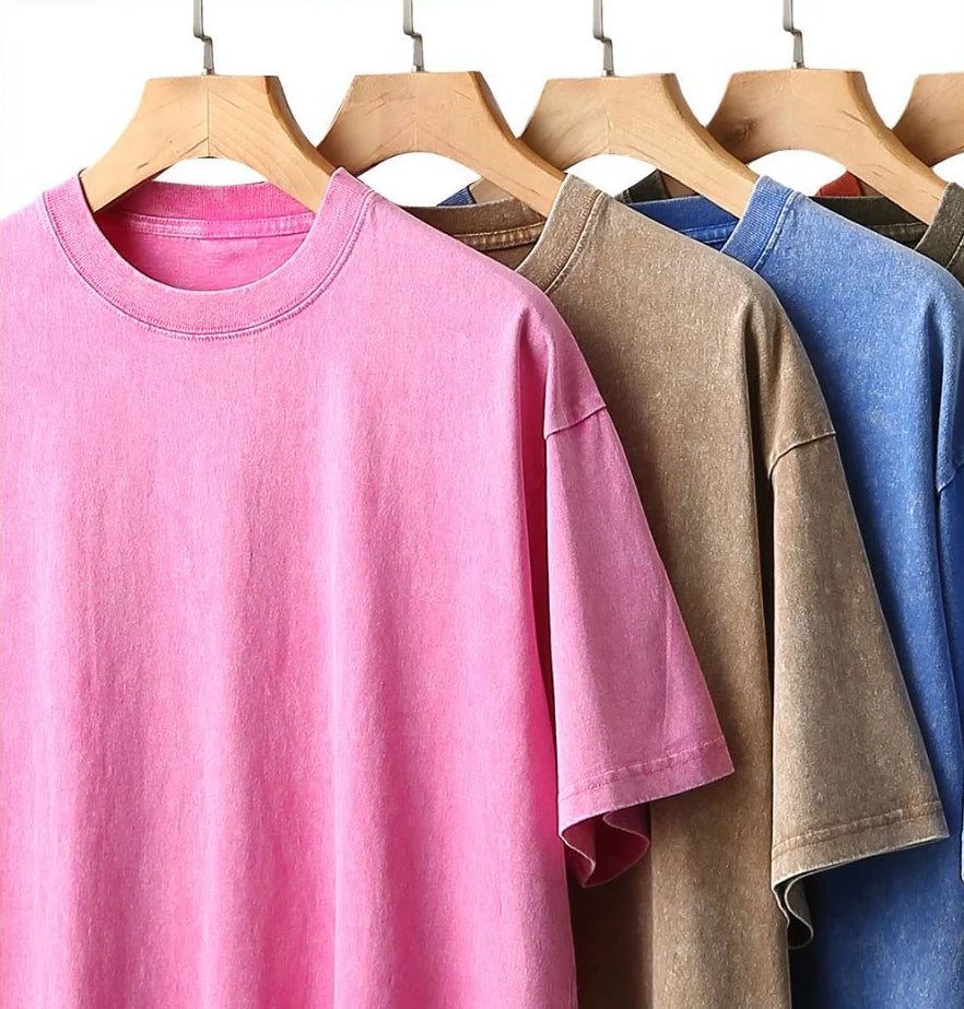 Men's Clothes Oversized Tshirt 100% Cotton T-shirt Manufacturer Streetwear Hip Hop Blank Acid Wash Custom Logo Vintage T Shirts