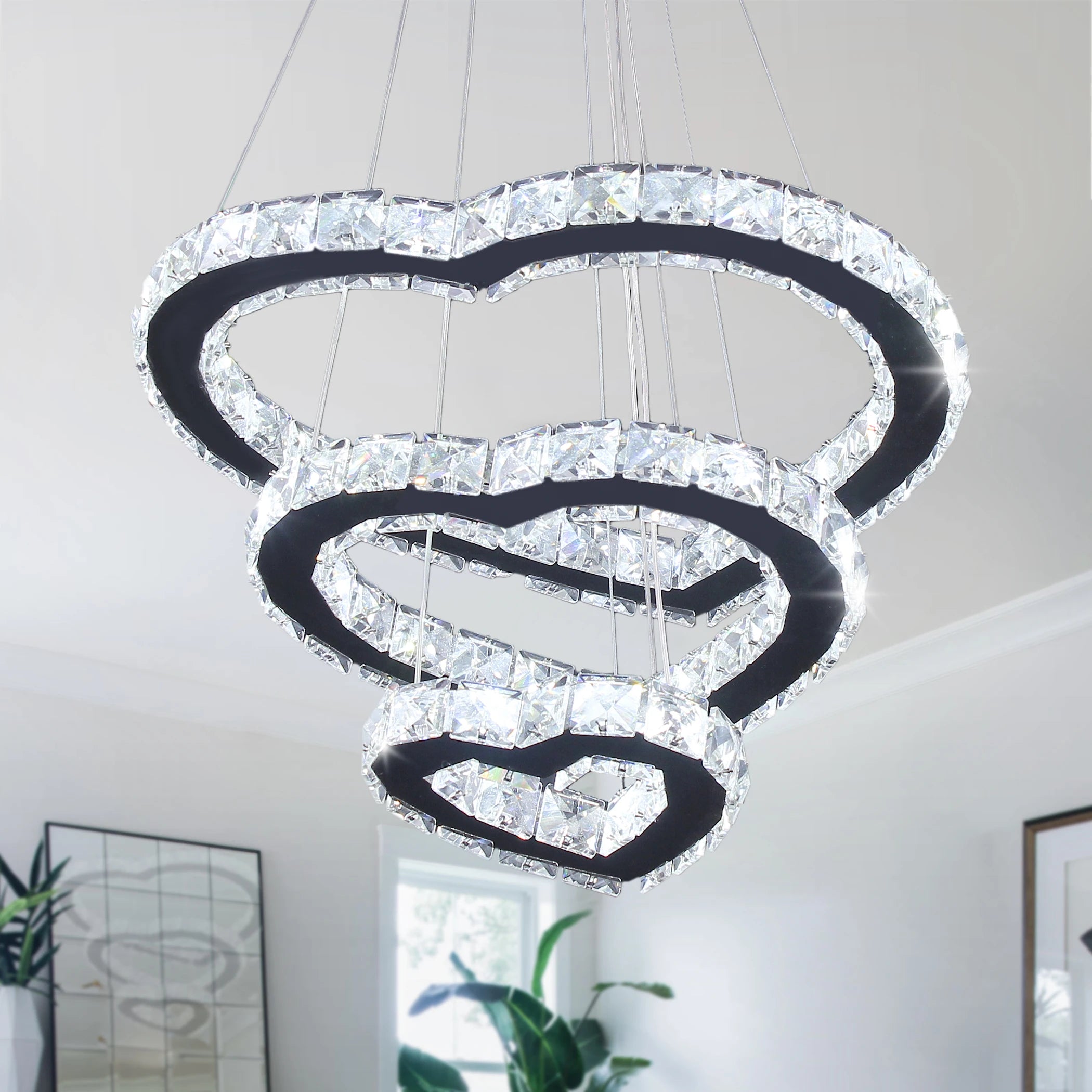 Modern Luxury LED Ceiling Light Circle Crystal Chandelier Pendant for Home CE Certified for Room