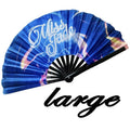 Custom Printed Large Rainbow Bamboo Rave Clack Hand Fan Quality Assurance with Painted Music Style