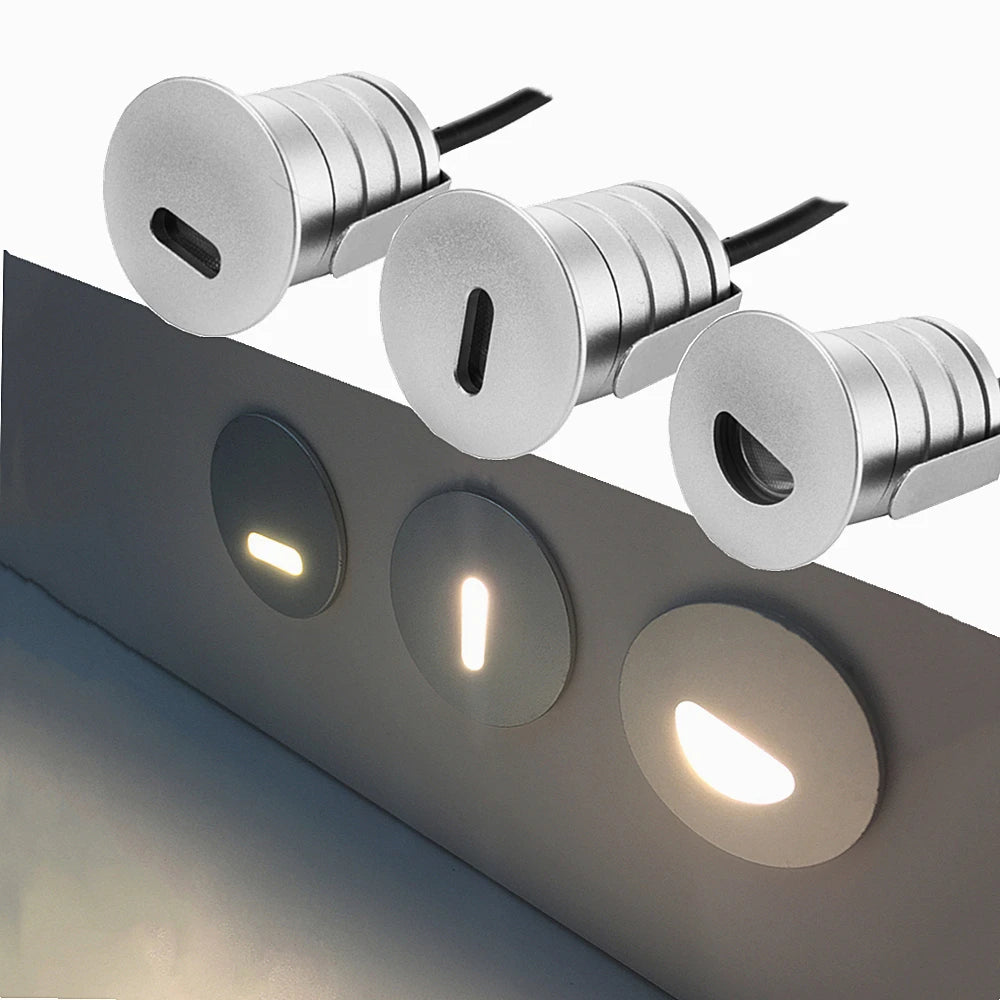 1W 12V 24V IP67 LED Terrace Lighting Outdoor Stairs Step Lamp Mini LED Recessed Floor Deck Light Outside Waterproof Spot Light