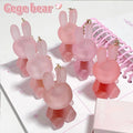 OEM ODM Gege Bear Cute Rabbit Design Velvet Lip Long Lasting Moisturizing Non-Stick Cup 2 in 1 Key Chain Cute Lip Gloss