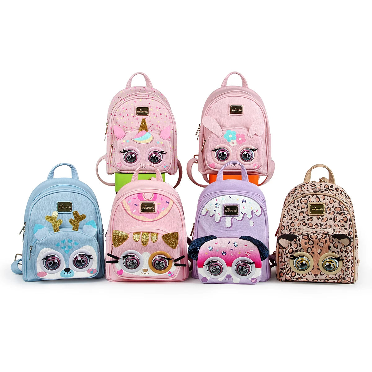 Superctue 3D Blinking Unicorn Backpack Kindergarten Back-to-School Gift for Kids Interactive Travel Bag Made Durable PU Material