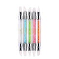 TSZS Double Side 5pcs/Set Cheap Nail Art Pen Silicone Rhinestones Nail Art Sculpture Pen Silicone Tip Stylus Pen