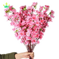 Artificial Silk Peach Blossom Bouquets-High Simulation Wedding Flowers for Chinese New Year Christmas Graduation & Spring Design