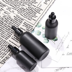 Wholesale Custom Nail Polish Bottle 20ml 30ml 50ml 100ml Black Cosmetic Glass Essential Oil Dropper Bottle