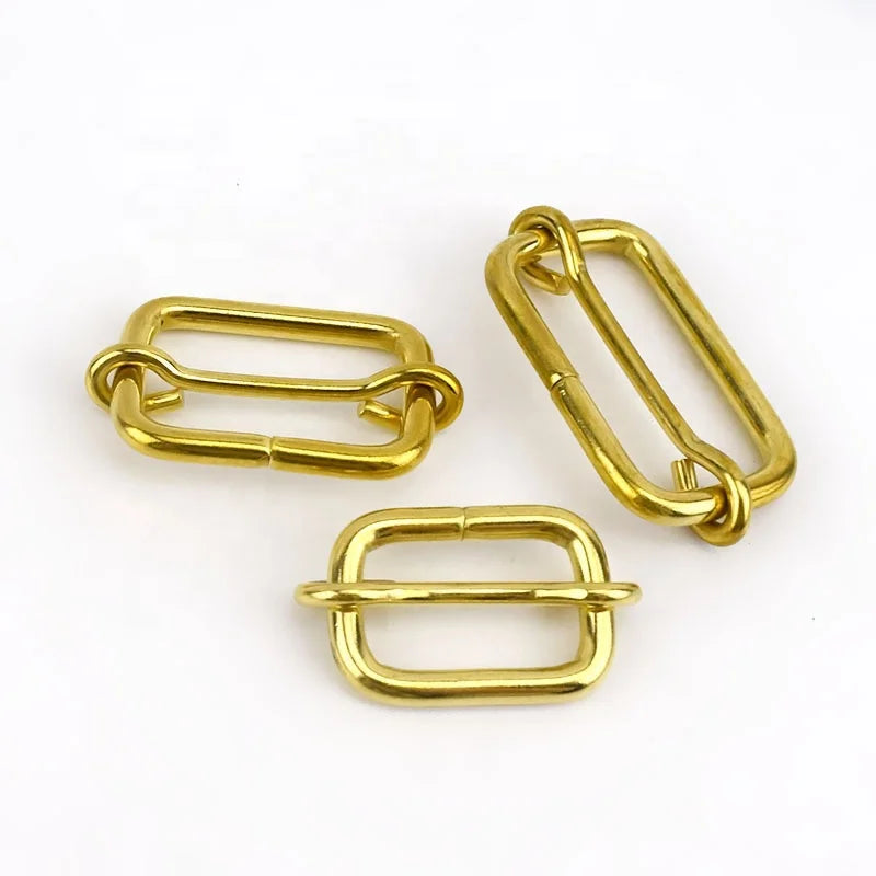 Meetee AP394 20/ 25/ 32/ 38/ 50mm Alloy Bag Accessories Solid Brass Slides Tri-glides Wire-formed Roller Adjuster Buckles