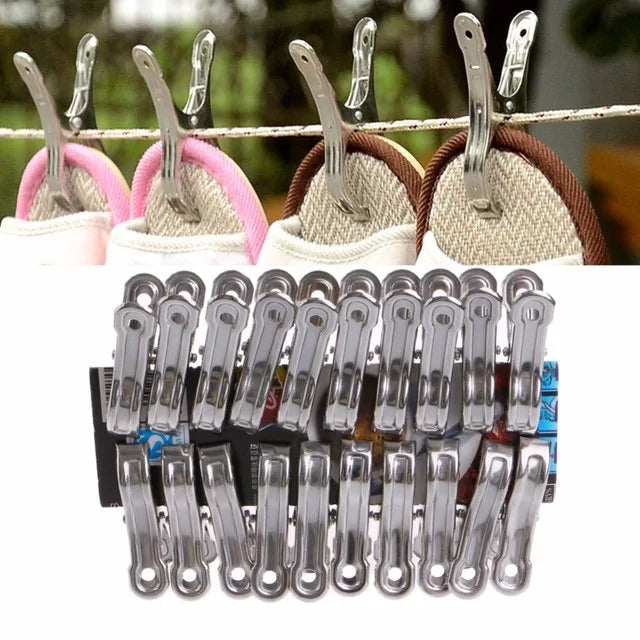 90mm Clothes Pegs Hanging Clothespin Laundry Clothes Clip Hanger Laundry Storage Organization Stainless Steel Pegs