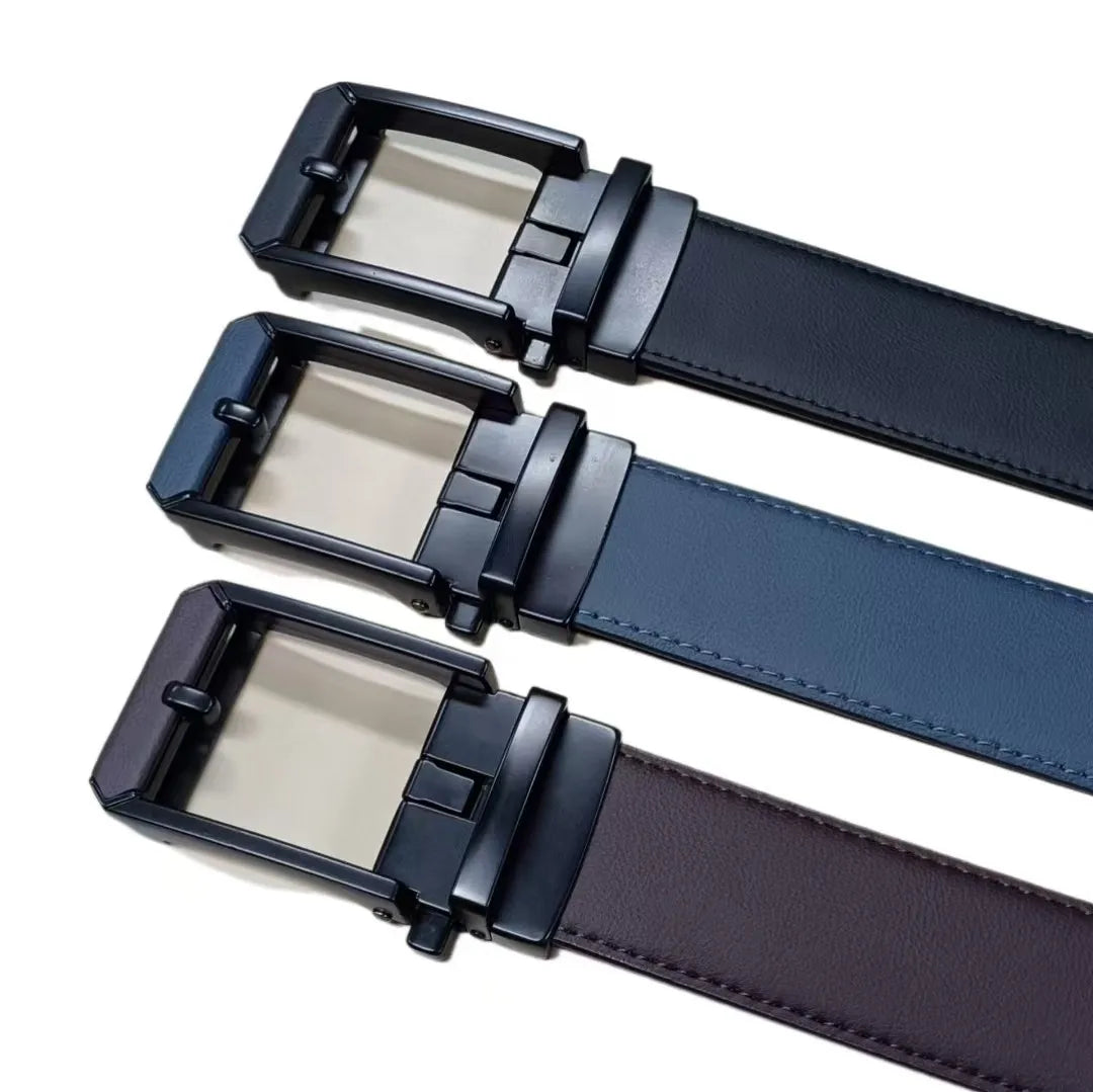 Factory Direct Men's Belt with Automatic Buckle Adjustable Men's Cowhide Belt Fashionable and Versatile Leather Belt