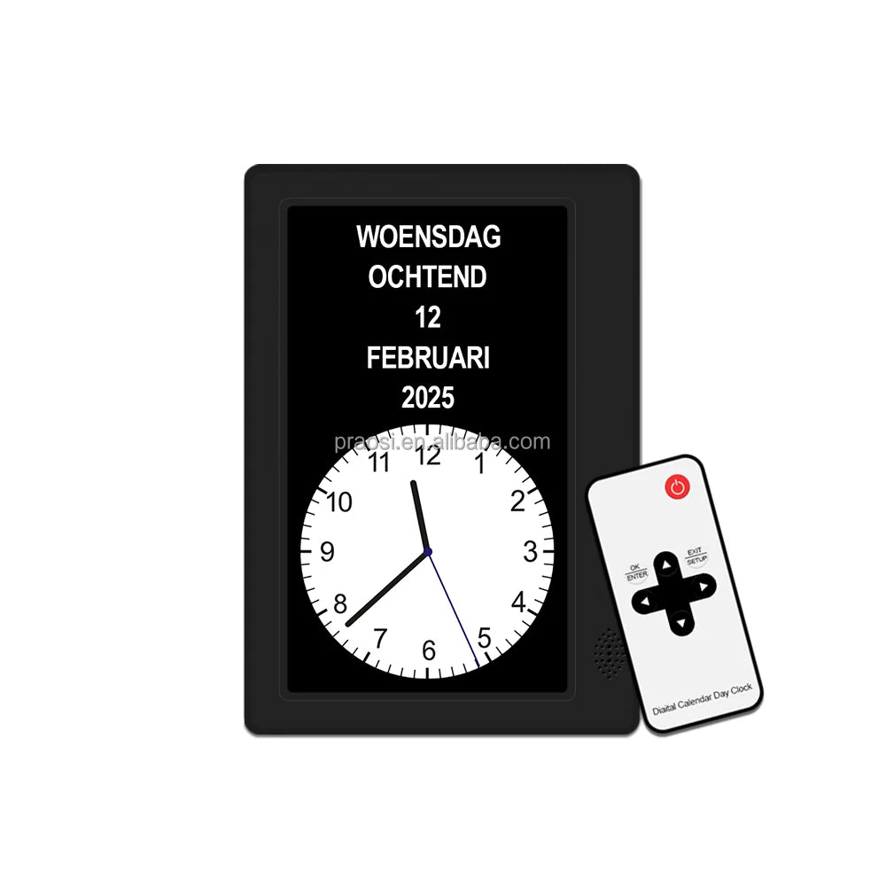 Pros Digital Calendar Alarm Day Clock Large AM/PM Function for Impaired Vision People Age Seniors the Dementia Desk Wall Mounted