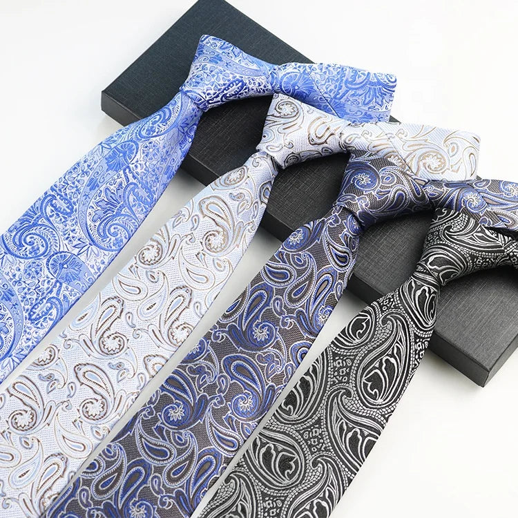 Cheap Wholesale Good Quality Cheap Polyester Silk Paisley Necktie Ties Men Stock Classic Paisley Tie for Men