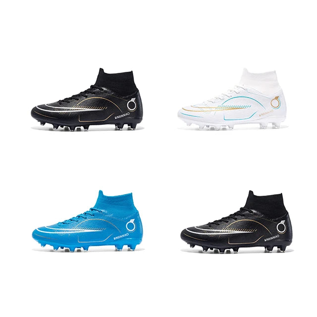 New Cross-border Football Shoes Men's High Top AG Artificial Turf Competition Training Shoes Sneakers