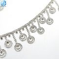 Exquisite Silver Rhinestone Cup Chain Trims for Curtain Decor Sew Round Fringe Claw Chains Applique