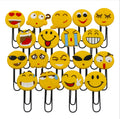 Facial Expression Outlander Cartoon Remark Yellow PVC+Metal Paper Clip Book Holder 95x45mm School Office Supplies Kid LM Brand