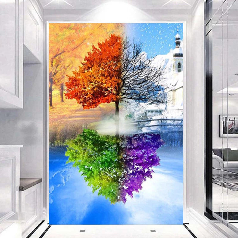 Full Drill 5D Diamond Painting Landscape Diamond Kits Beads Canvas Crafts Home Bedroom Decoration Painting Wall Art Embroidery