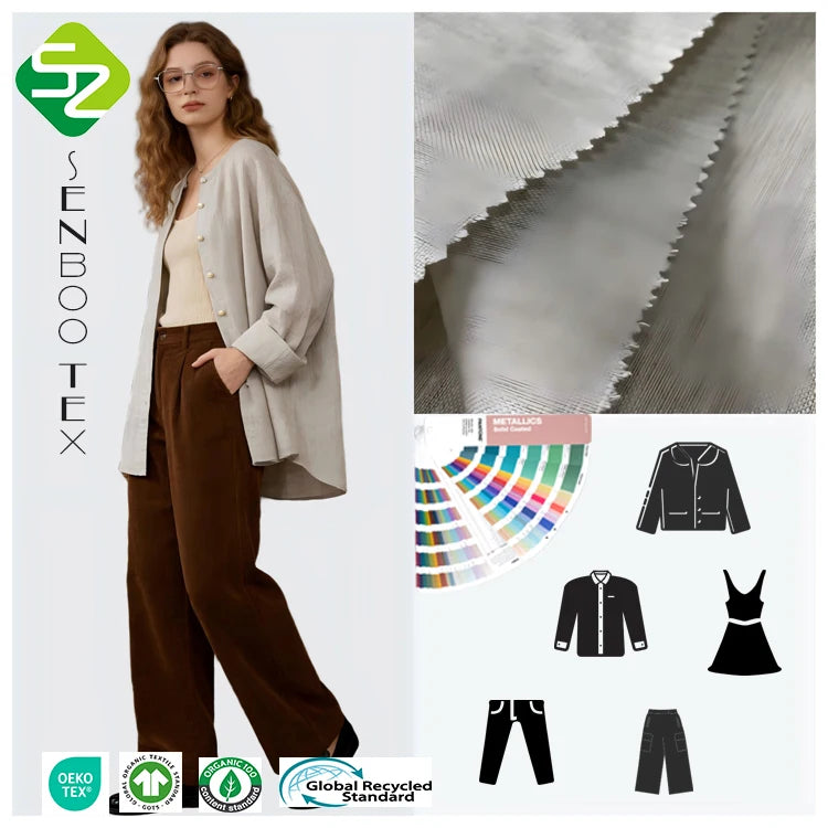 Hot Sale 210gsm Custom Dyed Woven 9*9 Linen Fabric Rolls Eco-Friendly Organic Shirts Dresses Bedding Home Textiles Plain