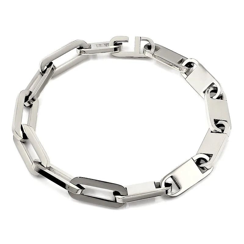 2021 Stainless Steel Bracelet Geometric Style Gold Silver Color DIY Jewelry Oval Chain for Men and Women