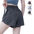Women's Custom Summer High Waist Yoga Shorts Quick Dry Elastic Fabric for Running Gym Sports Zipper Pockets