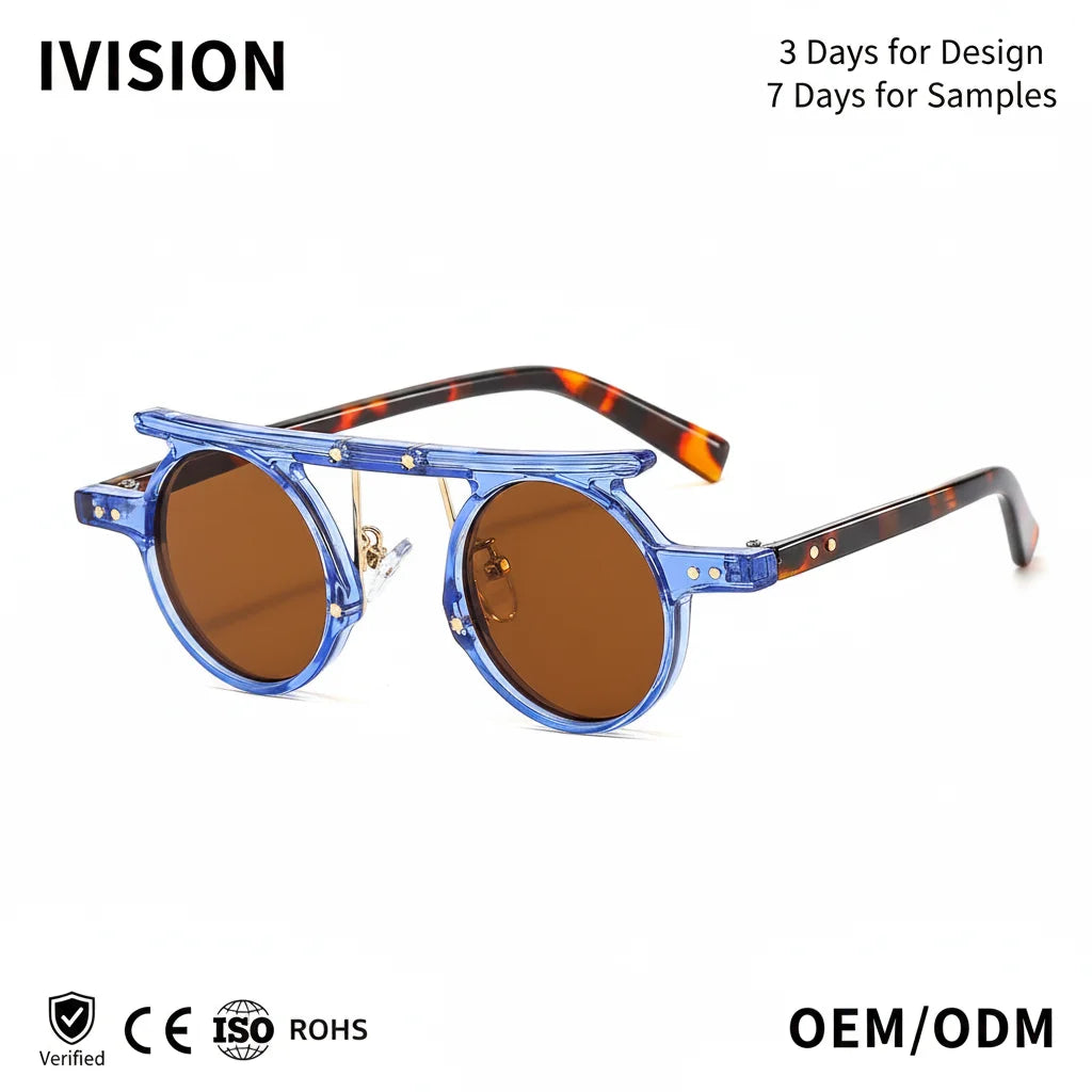 High Quality Fashion Round Sunglasses Cool Small Retrosunglasses Personality Luxury Sunglasses Unisex