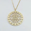 Bijou Sri Yantra Pendant Necklace Jayeria Oro 18k Merkaba Energy Buddhist Sacred Geometric Yoga Necklace Jewelry for Women Men