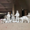 Large White Christmas Polar Bear Sculpture Winter Wonderland Indoor Resin and Fiberglass Model Painted Animal Pattern