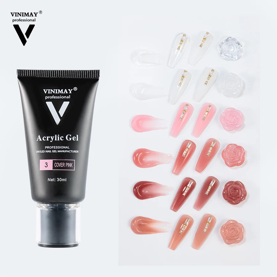 Vinimay Wholesale Poly Gel Nail Kit Set Acrylic and Gel Nail Kit Non-Toxic Long Lasting Acrylic Gel for Nail Extension