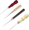 Scratch Awl Tool with Wooden Handle Gourd Shape Pin Punching for Leather Punch Hole Craft Repair