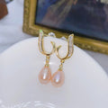 Unique Style Freshwater Pearl Earrings Women's Silver Needled Gold-Plated Drop Pearl Earrings