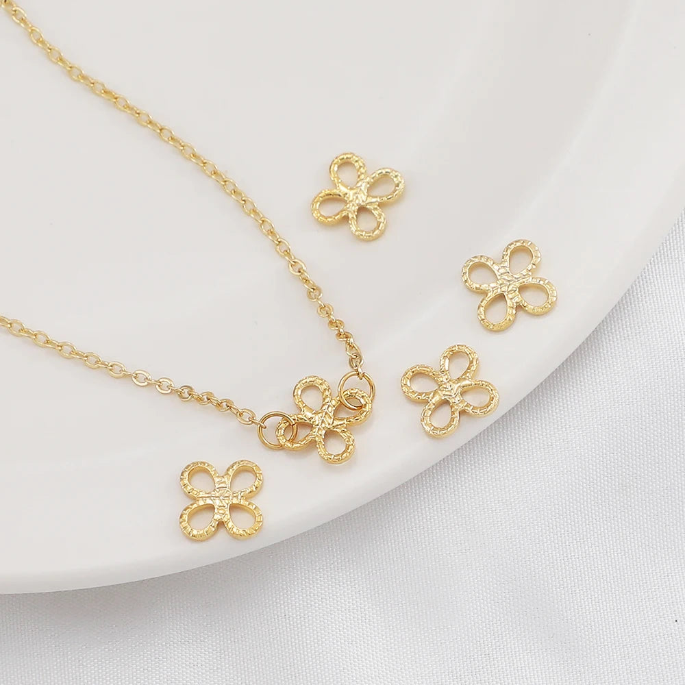 Brass Pendant 10mm Chinese Style Necklace Connector 18k Gold Plate Necklace and Earrings Pendant for Jewelry Making