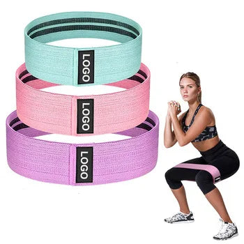 Custom 3pcs Exercise Resistance Bands Braided Elastic Circle Booty Resistance Bands Blue Red
