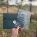 Luxury Unique Grey Sweet 16 Quinceanera Invitations for Envelopes Sealing Wax and Dried Flower Invitaciones De Boda