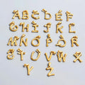 Stainless Steel Bamboo Letter Pendant 18K Gold Plated Vintage a B V U G T Charm Initial 26 Letter Alphabet Pendants Necklace